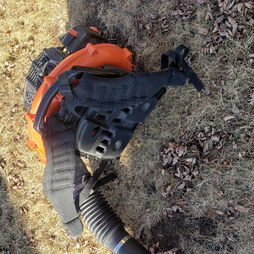 High-Performance Orange and Black Backpack Leaf Blower